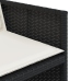 Set comedor de jardín con cojines 13 pzas ratán sintético negro