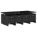 Set comedor de jardín con cojines 13 pzas ratán sintético negro
