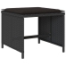 Set comedor de jardín con cojines 13 pzas ratán sintético negro