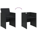 Set comedor de jardín con cojines 13 pzas ratán sintético negro