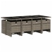 Set comedor de jardín con cojines 13 pzas ratán sintético gris