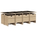 Set comedor de jardín con cojines 13 pzas ratán sintético beige