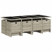 Set comedor jardín y cojines 13 pzas ratán sintético gris claro