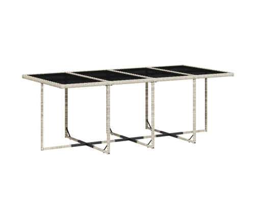 Set comedor jardín y cojines 13 pzas ratán sintético gris claro