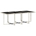 Set comedor jardín y cojines 13 pzas ratán sintético gris claro