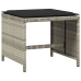 Set comedor jardín y cojines 13 pzas ratán sintético gris claro