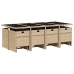Set comedor de jardín con cojines 13 pzas ratán sintético beige