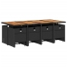 Set comedor de jardín con cojines 13 pzas ratán sintético negro