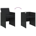 Set comedor de jardín con cojines 15 pzas ratán sintético negro