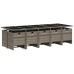 Set comedor de jardín con cojines 15 pzas ratán sintético gris
