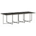 Set comedor de jardín con cojines 15 pzas ratán sintético gris