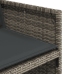 Set comedor de jardín con cojines 15 pzas ratán sintético gris