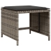 Set comedor de jardín con cojines 15 pzas ratán sintético gris