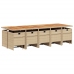 Set comedor de jardín con cojines 15 pzas ratán sintético beige
