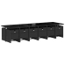 Set de muebles jardín 17 pzas con cojines ratán sintético negro