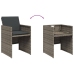 Set comedor de jardín 17 pzas y cojines ratán sintético gris