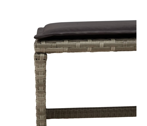 Set comedor de jardín 17 pzas y cojines ratán sintético gris