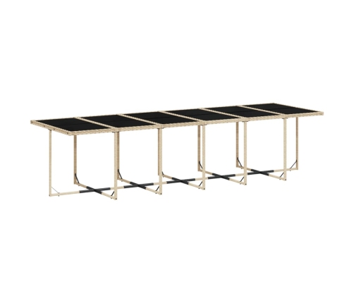 Set comedor de jardín 17 pzas con cojines ratán sintético beige