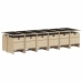 Set comedor de jardín 17 pzas con cojines ratán sintético beige