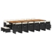 Set de muebles jardín 17 pzas con cojines ratán sintético negro
