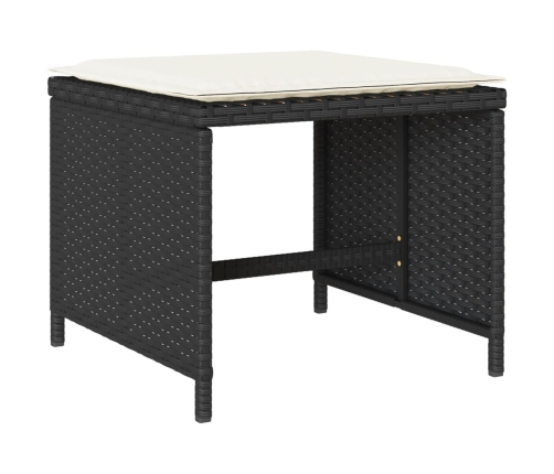 Set de muebles jardín 17 pzas con cojines ratán sintético negro