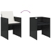Set de muebles jardín 17 pzas con cojines ratán sintético negro