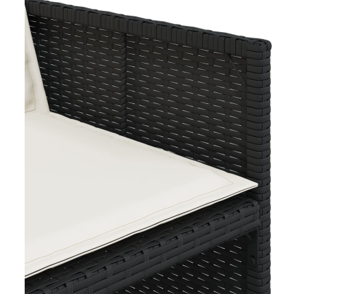 Set de muebles jardín 17 pzas con cojines ratán sintético negro