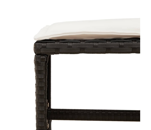 Set de muebles jardín 17 pzas con cojines ratán sintético negro