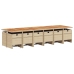 Set comedor de jardín 17 pzas con cojines ratán sintético beige