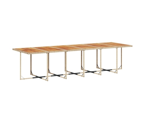 Set comedor de jardín 17 pzas con cojines ratán sintético beige