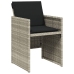 Set comedor de jardín 9 pzas cojines ratán sintético gris claro
