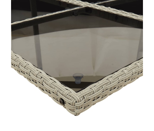 Set comedor de jardín 9 pzas cojines ratán sintético gris claro