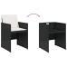 Set de comedor de jardín 9 pzas y cojines ratán sintético negro