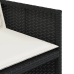 Set de comedor de jardín 9 pzas y cojines ratán sintético negro