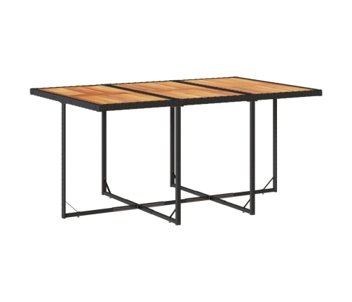 Set de comedor jardín 11 pzas con cojines ratán sintético negro