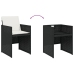 Set de comedor jardín 11 pzas con cojines ratán sintético negro
