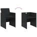 Set comedor de jardín con cojines 13 pzas ratán sintético negro