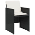 Set comedor de jardín con cojines 13 pzas ratán sintético negro
