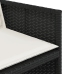Set comedor de jardín con cojines 13 pzas ratán sintético negro
