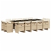 Set comedor de jardín con cojines 15 pzas ratán sintético beige