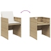 Set comedor de jardín con cojines 15 pzas ratán sintético beige