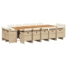 Set comedor de jardín con cojines 15 pzas ratán sintético beige