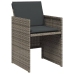 Set comedor de jardín 17 pzas y cojines ratán sintético gris