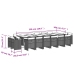 Set comedor de jardín 17 pzas y cojines ratán sintético gris
