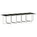 Set comedor jardín y cojines 17 pzas ratán sintético gris claro