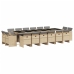 Set comedor de jardín 17 pzas con cojines ratán sintético beige
