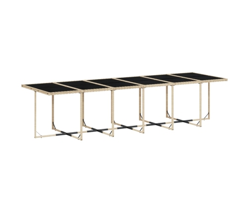 Set comedor de jardín 17 pzas con cojines ratán sintético beige
