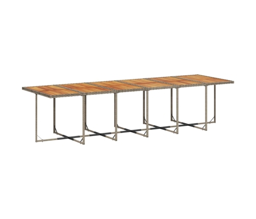 Set comedor de jardín 17 pzas y cojines ratán sintético gris
