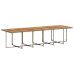 Set comedor de jardín 17 pzas y cojines ratán sintético gris