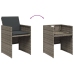 Set comedor de jardín 17 pzas y cojines ratán sintético gris